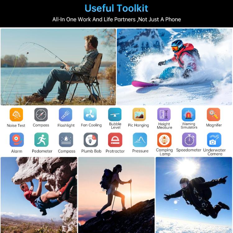 Điện thoại bền Unihertz Tank 4 Pro có máy chiếu, 16GB+512GB, Tầm nhìn ban đêm, Màn hình 6.73 inch Android 13 Dimensity 8300 Octa Core, Mạng: 5G, NFC, 16GB+512GB
