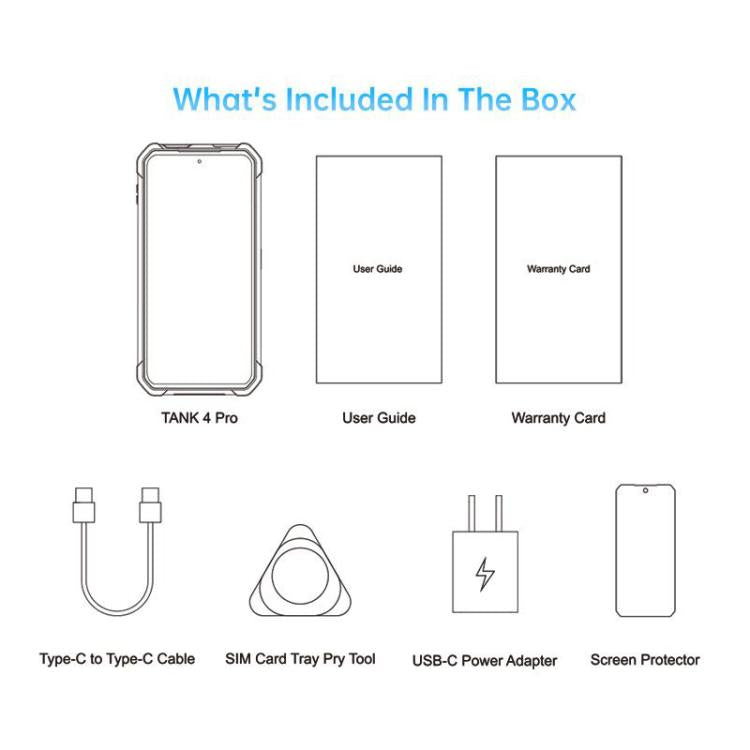Điện thoại bền Unihertz Tank 4 Pro có máy chiếu, 16GB+512GB, Tầm nhìn ban đêm, Màn hình 6.73 inch Android 13 Dimensity 8300 Octa Core, Mạng: 5G, NFC, 16GB+512GB
