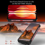 Điện thoại bền Oukitel WP56, 12GB+512GB, Camera 108MP, Nhận diện vân tay, 6.8 inch Android 15 MTK Dimensity 7050 Octa Core, NFC, OTG, Mạng: 5G