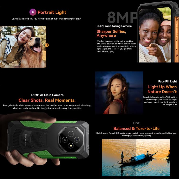 Blackview FORT 1, 4GB+128GB, 6.56 inch Android 15 Unisoc UMS9230E T615 Octa Core, Mạng: 4G, OTG, NFC, 4GB+128GB
