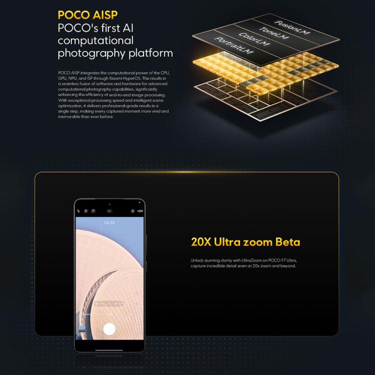 Xiaomi POCO F7 Ultra Toàn cầu, 12GB+256GB, Cảm biến vân tay trong màn hình, 6.67 inch Xiaomi HyperOS 2 Snapdragon 8 Elite Octa Core, NFC, Mạng: 5G, 12GB+256GB