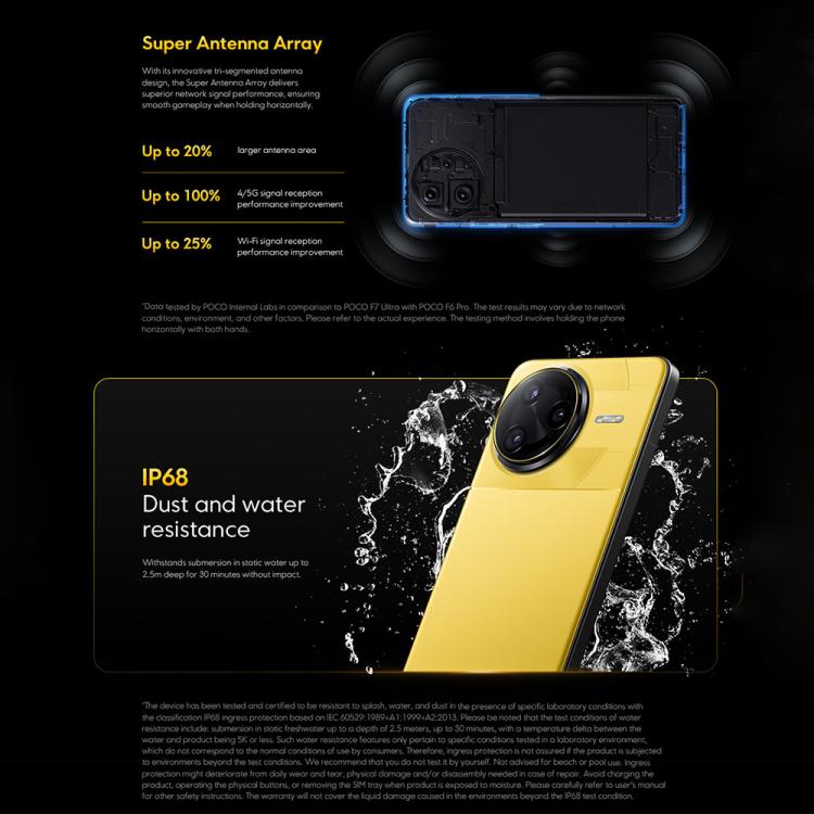 Xiaomi POCO F7 Ultra Toàn cầu, 12GB+256GB, Cảm biến vân tay trong màn hình, 6.67 inch Xiaomi HyperOS 2 Snapdragon 8 Elite Octa Core, NFC, Mạng: 5G, 12GB+256GB