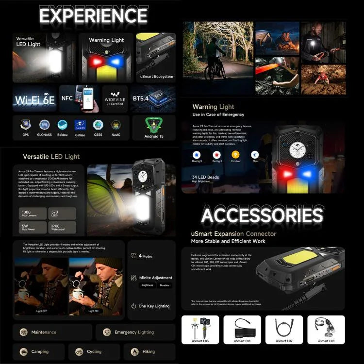 Ulefone Armor 29 Pro Phiên bản Nhiệt, Điện thoại bền bỉ, 16GB+512GB, Tầm nhìn ban đêm, 6.67 inch + 1.04 inch Android 15 MediaTek Dimensity 7400 Octa Core, Mạng: 5G, OTG, NFC, Phiên bản Nhiệt Armor 29 Pro