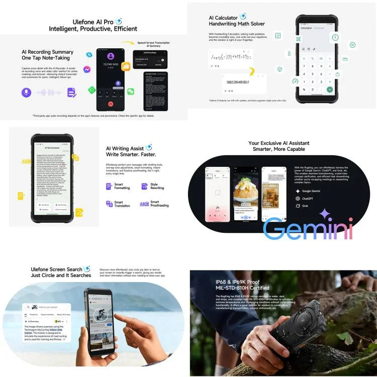 Ulefone RugKing, 8GB+256GB, Điện thoại bền bỉ IP68/IP69K, 5.99 inch Android 15 Unisoc T7255 Octa Core, Mạng: 4G, NFC, OTG, RugKing, 8GB+256GB