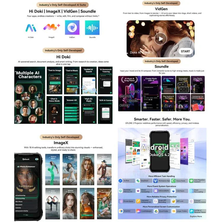 Blackview XPLORE 2 Máy chiếu, 12GB+256GB, 6.73 inch Android 15 Dimensity 8300 MT6897 Octa Core, Mạng: 5G, OTG, NFC, Máy chiếu XPLORE 2, 12GB+256GB