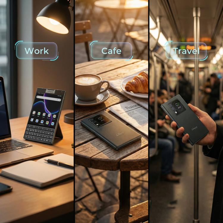 Điện thoại bàn phím vật lý Unihertz Titan 2 QWERTY, 12GB+512GB, Cảm biến vân tay, 4.5 inch + 2 inch Android 15 Dimensity 7300 5G Octa-Core, Mạng: 5G, NFC, OTG