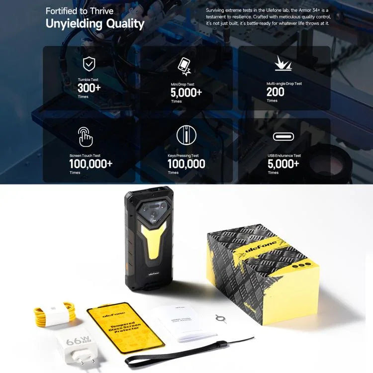 Ulefone Armor 34+, 16GB+512GB, Tầm nhìn ban đêm, điện thoại bền bỉ IP68/IP69K, màn hình 6.95 inch Android 15 MediaTek Dimensity 7400X Octa Core, Mạng: 5G, NFC, OTG, Armor 34+