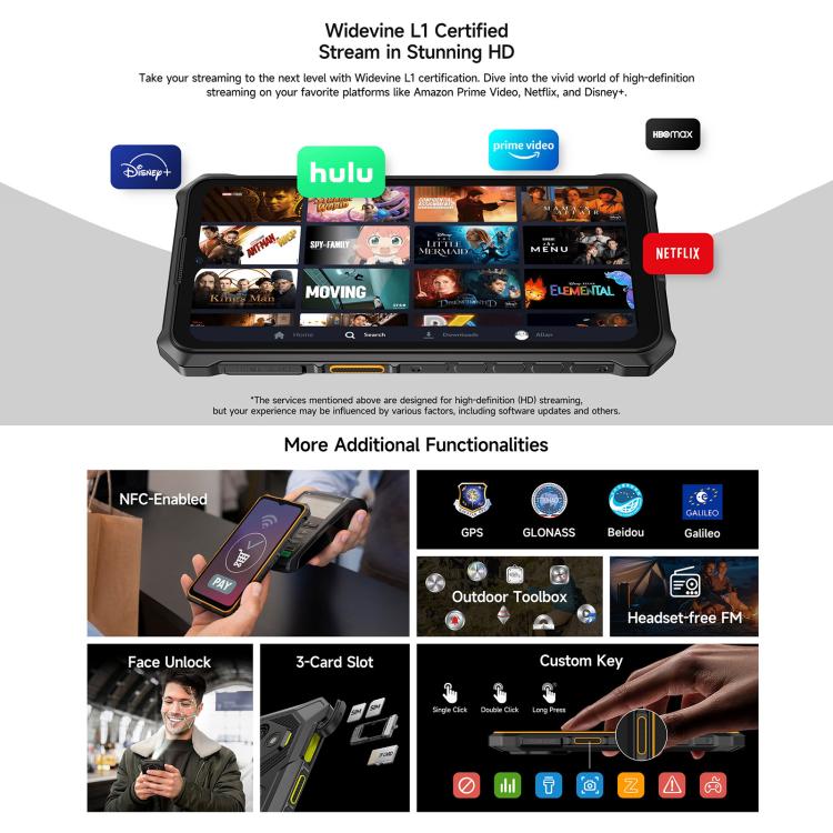 Ulefone RugKing 3 Pro, 8GB+128GB, Điện thoại bền IP68/IP69K, 6.56 inch Android 15 Unisoc T7250 Octa Core, Mạng: 4G, NFC, OTG, RugKing 3 Pro, RugKing 3 Pro, 8GB+128GB