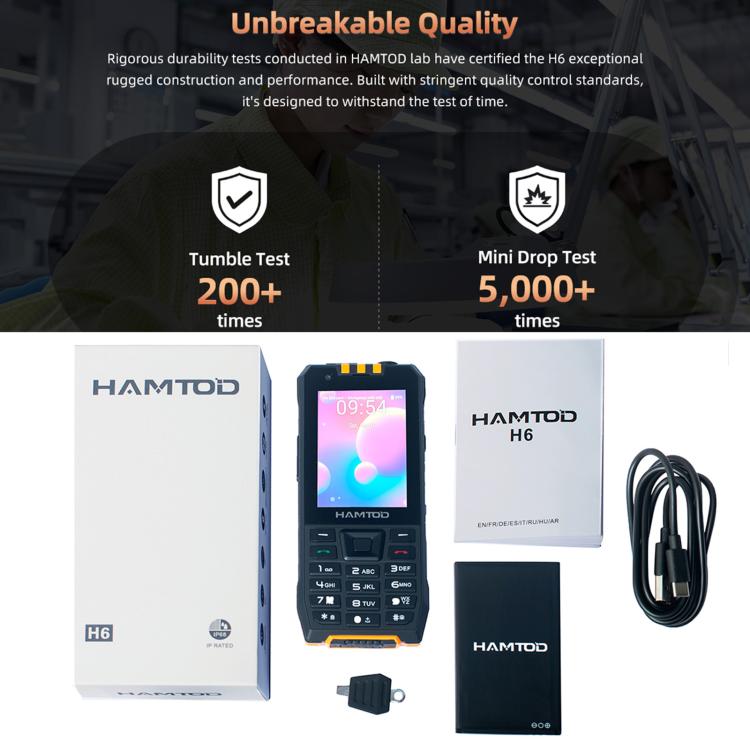 Điện thoại bền HAMTOD H6, 3GB+32GB, 2.83 inch Android 11 UNISOC SC9832E Quad-core, Mạng: 4G, VoLTE, SOS