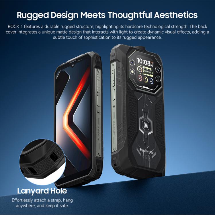 Điện thoại bền Blackview ROCK 1, 8GB+256GB, 6.56 inch Android 16 MT6769V/CB Helio G81 Octa Core, Mạng: 4G, OTG, NFC, ROCK 1 8GB+256GB