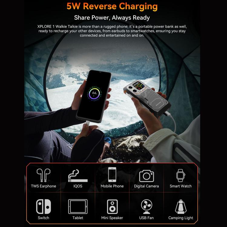 Điện thoại bền Blackview XPLORE 1 Walkie Talkie, 12GB+256GB, 6.78 inch Android 15 Dimensity 7050 MT8791V/HZA Octa Core, Mạng: 5G, OTG, NFC, XPLORE 1 Walkie Talkie 12GB+256GB