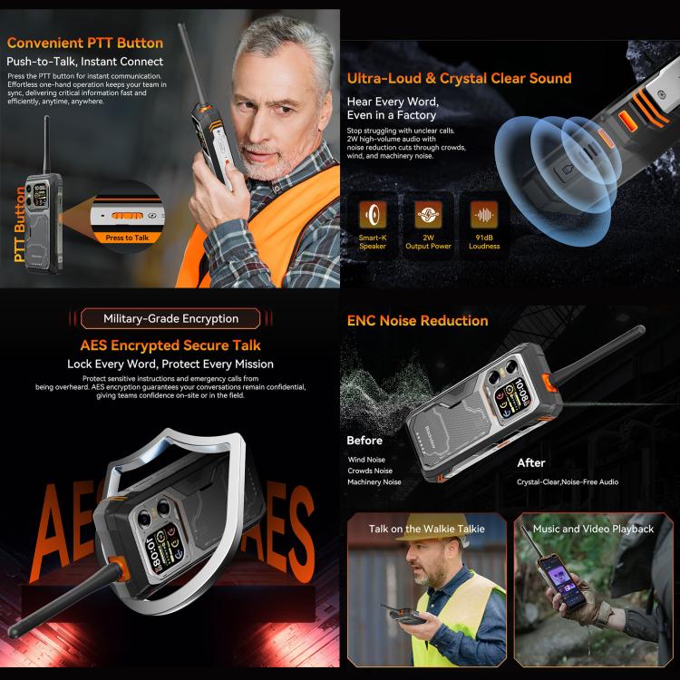 Điện thoại bền Blackview XPLORE 1 Walkie Talkie, 12GB+256GB, 6.78 inch Android 15 Dimensity 7050 MT8791V/HZA Octa Core, Mạng: 5G, OTG, NFC, XPLORE 1 Walkie Talkie 12GB+256GB