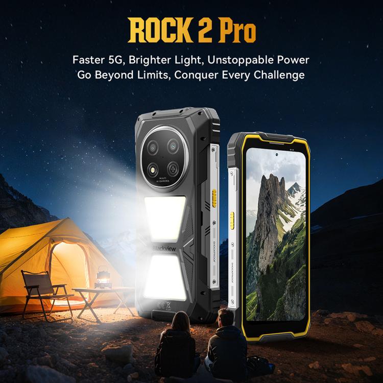 Điện thoại bền Blackview ROCK 2 Pro, 8GB+256GB, 6.67 inch Android 16 Unisoc UMS9620 T8100 Octa Core, Mạng: 5G, OTG, NFC