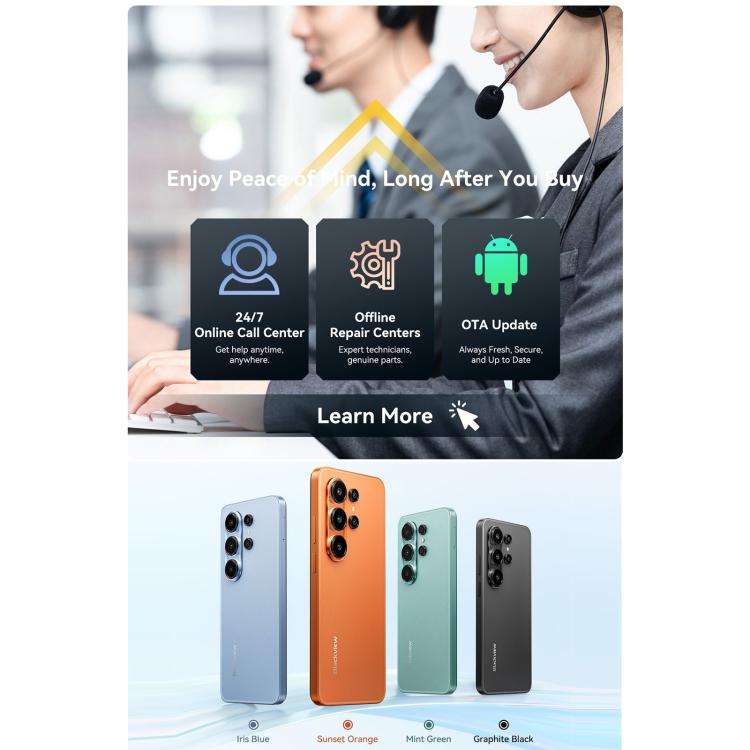 Blackview WAVE 10, 8GB+256GB, Màn hình 6.88 inch Android 16 Unisoc UMS9230E Octa Core, Mạng: 4G, OTG, WAVE 10, 8GB+128GB