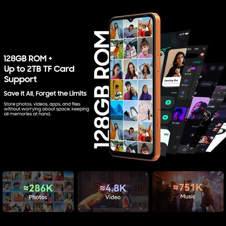 Blackview WAVE 7C, 4GB+128GB, 6.56 inch Android 16 Unisoc UMS312 Tiger T310 Quad Core, Mạng: 4G, OTG, 4GB+128GB