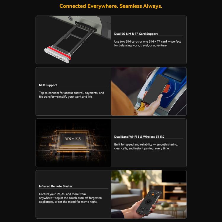 Điện thoại bền Blackview Oscal Pilot 6 Thermal, 12GB+256GB, Camera nhìn ban đêm, 6.78 inch Android 16 MediaTek MT8781 Helio G100 Octa Core, Mạng: 5G, OTG, NFC