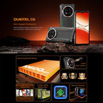 Điện thoại bền Oukitel G6, 8GB+256GB, Nhận diện vân tay, Pin 10600mAh, Màn hình 6.52 inch Android 16.0 Unisoc T615 Octa Core, NFC, OTG, Mạng: 4G, 6GB+256GB