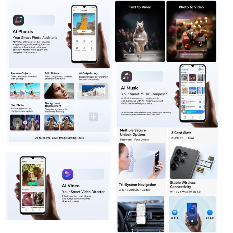 Blackview WAVE 10C, 4GB+128GB, 6.88 inch Android 16 Unisoc UMS312 / T310 Octa Core, Mạng: 4G, OTG, WAVE 10C, 4GB+128GB