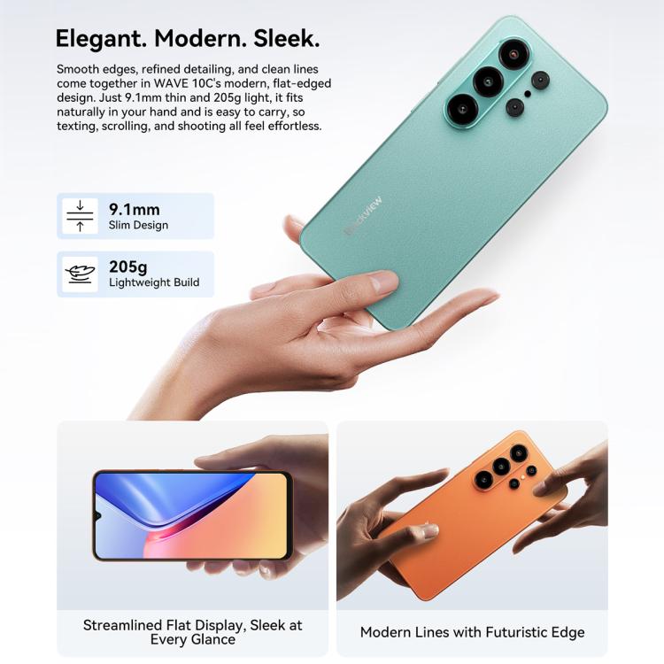 Blackview WAVE 10C, 4GB+128GB, 6.88 inch Android 16 Unisoc UMS312 / T310 Octa Core, Mạng: 4G, OTG, WAVE 10C, 4GB+128GB
