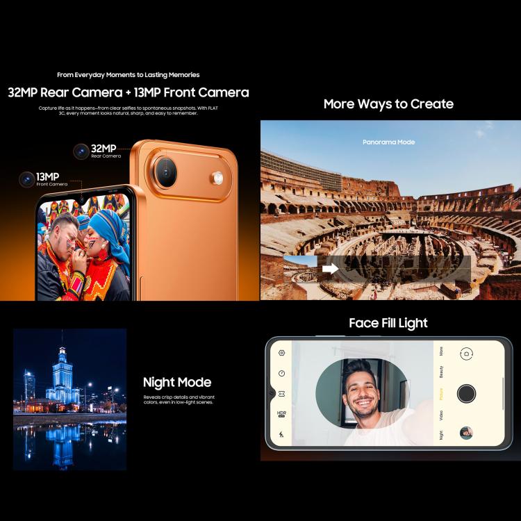 Blackview Oscal FLAT 3C, 4GB+64GB, Màn hình 6.56 inch Android 16 Unisoc UMS312 T310 Quad Core, OTG, Mạng: 4G, 4GB+64GB