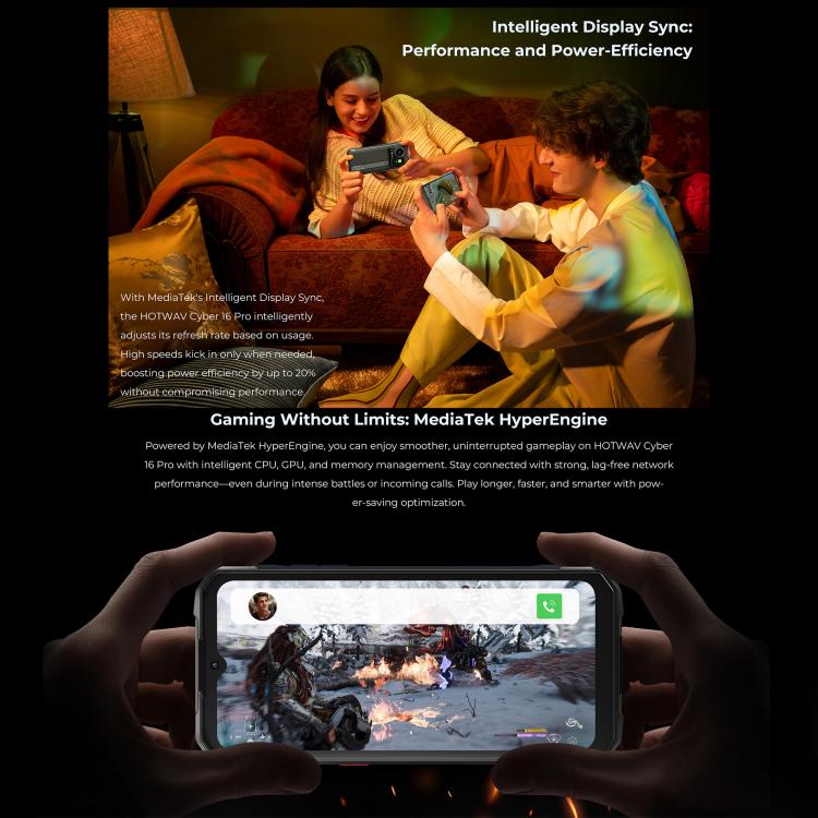 HOTWAV Cyper 16 Pro Rugged Phone, 8GB+512GB, 6.6 inch Android 15 MediaTek MT6789H Helio G100 Octa, Network: 5G, OTG, NFC