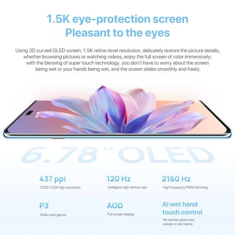 HUAWEI Enjoy 70X Phiên bản Vitality, Nhận diện vân tay trên màn hình, 6.78 inch HarmonyOS 4.2 Octa Core, OTG, Không hỗ trợ Google Play, 8GB+128GB