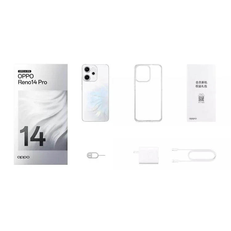 Điện thoại OPPO Reno14 Pro AI, 16GB+1TB, Cảm biến vân tay trên màn hình, Màn hình 6.83 inch ColorOS 15.0 Dimensity 8450 Octa Core, NFC, OTG, Mạng: 5G, 16GB+1TB