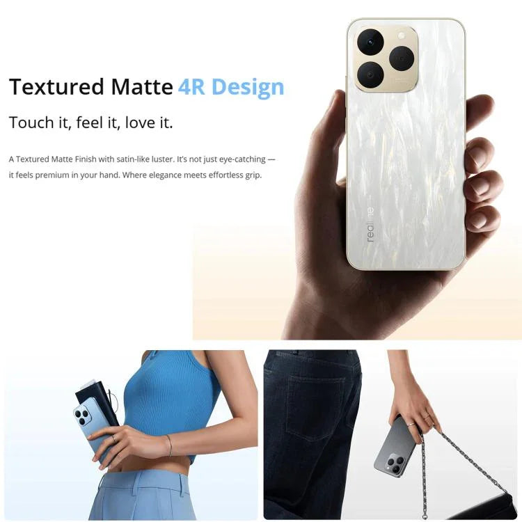 Realme 15T, 8GB+128GB, Nhận diện vân tay trên màn hình, 6.57 inch Realme UI 6.0 Android 15 MediaTek Dimensity 6400 Max Octa Core, NFC, Mạng: 5G, 8GB+128GB