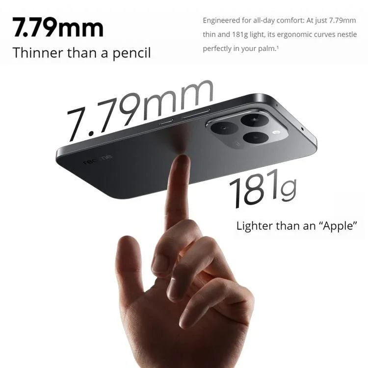 Realme 15T, 12GB+256GB, Nhận diện vân tay trên màn hình, 6.57 inch Realme UI 6.0 Android 15 MediaTek Dimensity 6400 Max Octa Core, NFC, Mạng: 5G, 12GB+256GB