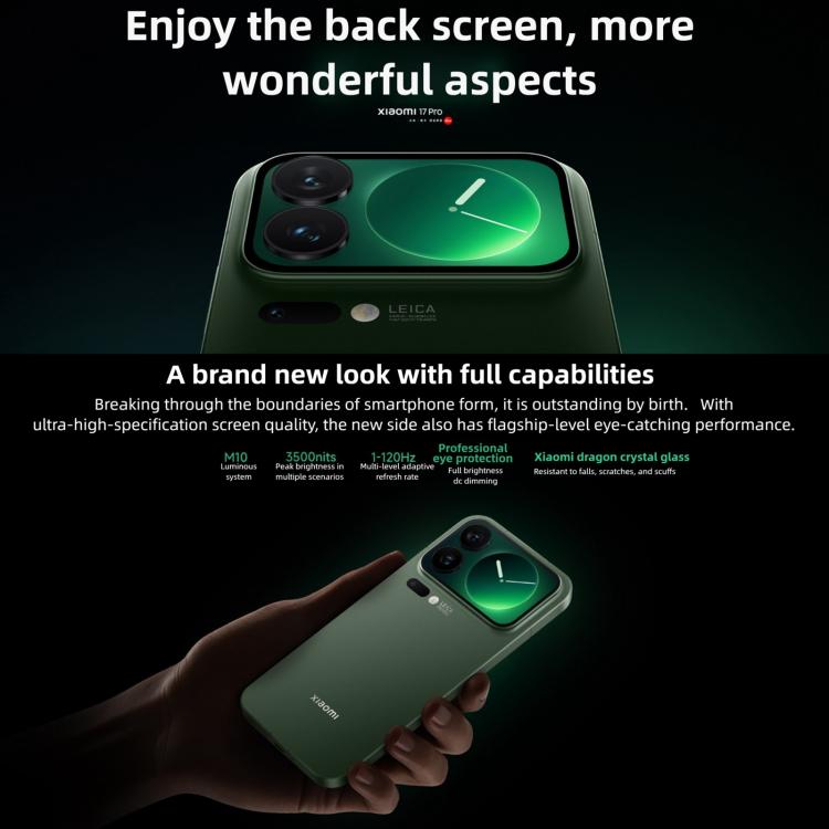 Xiaomi 17 Pro, 12GB+512GB, Cảm biến vân tay siêu âm 3D, Màn hình 6.3 inch Xiaomi HyperOS 3 Snapdragon 8 Elite Gen 5 Octa Core, NFC, Mạng: 5G, 12GB+512GB
