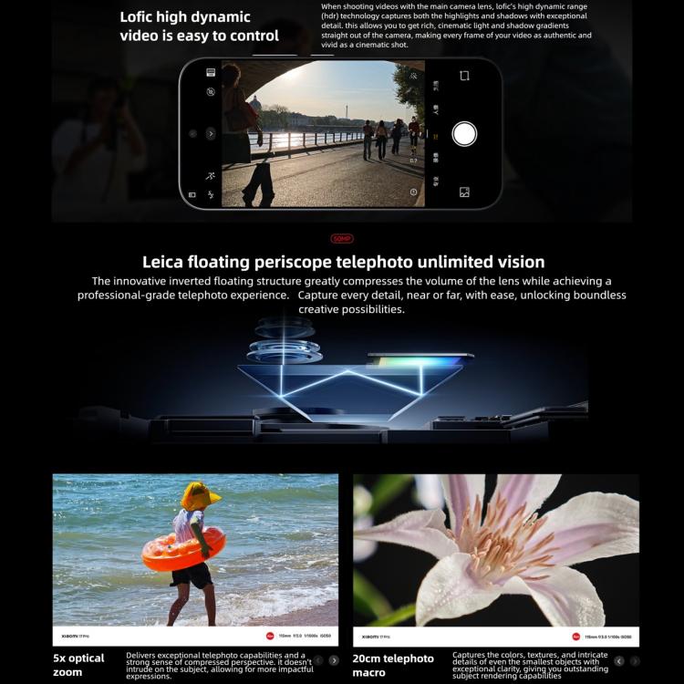 Xiaomi 17 Pro, 16GB+1TB, Cảm biến vân tay siêu âm 3D, Màn hình 6.3 inch Xiaomi HyperOS 3 Snapdragon 8 Elite Gen 5 Octa Core, NFC, Mạng: 5G, 16GB+1TB