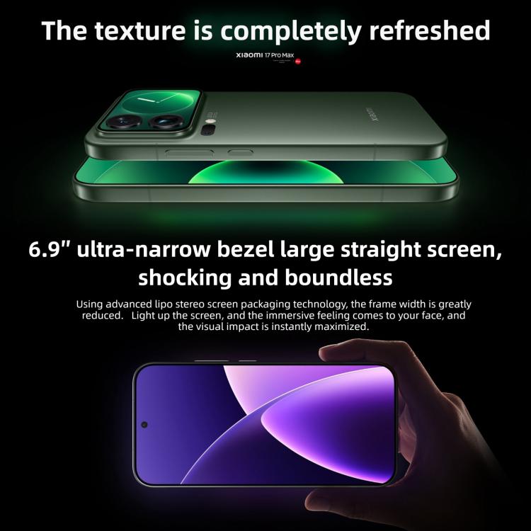 Xiaomi 17 Pro Max, 12GB+512GB, Cảm biến vân tay siêu âm 3D, Màn hình 6.9 inch + 2.9 inch Xiaomi HyperOS 3 Snapdragon 8 Elite Gen 5 Octa Core, NFC, Mạng: 5G, 12GB+512GB