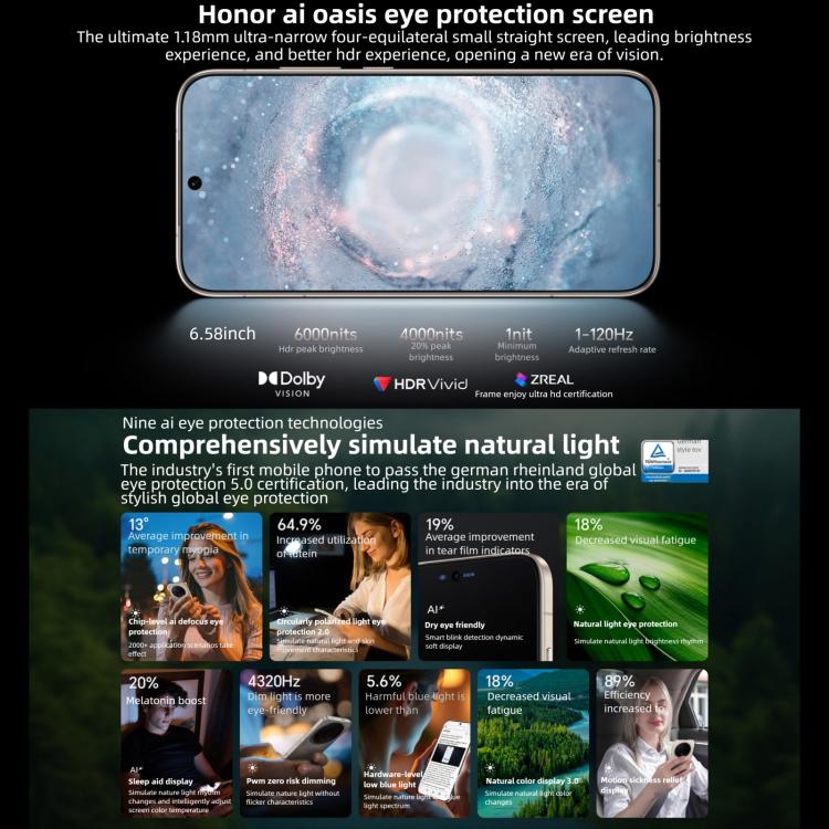 Honor Magic8, 16GB+1TB, Cảm biến vân tay trên màn hình, 6.58 inch MagicOS 10.0 / Android 16 Snapdragon 8 Elite Gen 5 Octa Core, Mạng: 5G, NFC, OTG, 16GB+1TB