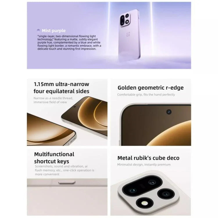 OnePlus 15, 12GB+512GB, nhận diện vân tay trên màn hình, màn hình 6.78 inch ColorOS 16.0 Snapdragon 8 Elite Gen 5 Octa Core, NFC, Mạng: 5G, 12GB+512GB