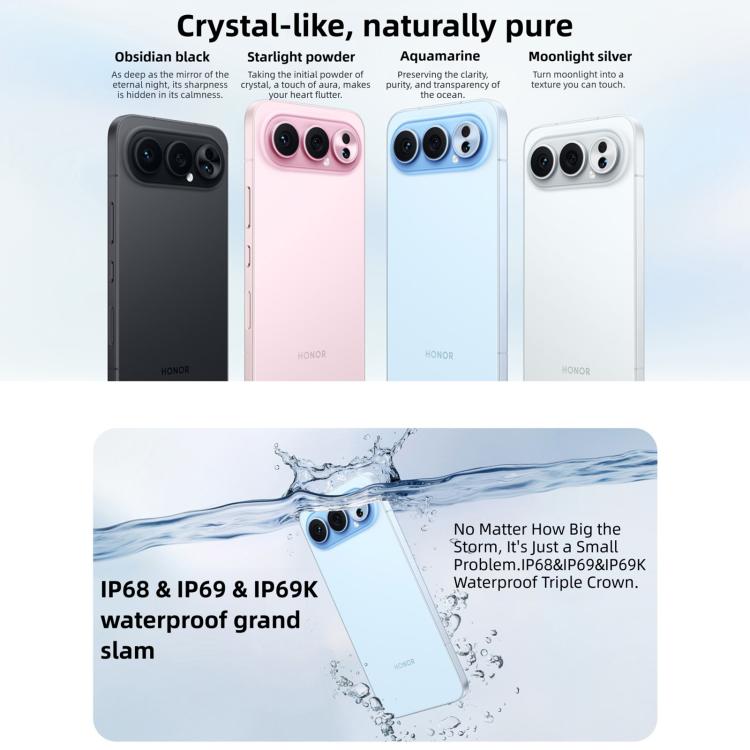 Honor 500 Pro, 12GB+256GB, Cảm biến vân tay trên màn hình, 6.55 inch MagicOS 10.0 / Android 16 Snapdragon 8 Elite Gen 4 Octa Core, Mạng: 5G, NFC, OTG, Honor 500 Pro, 12GB+256GB