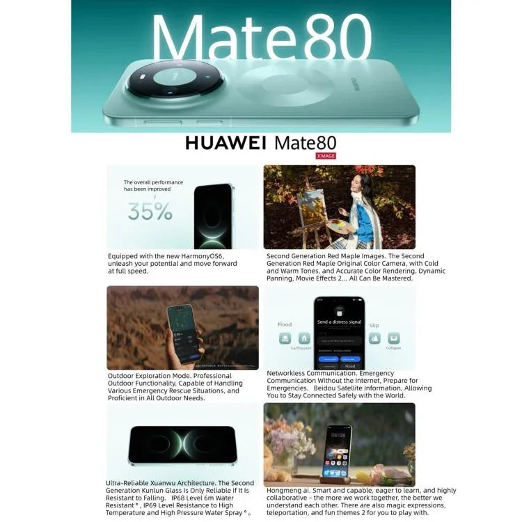HUAWEI Mate 80, 12GB+256GB, Cảm biến vân tay bên cạnh, 6.75 inch HarmonyOS 6.0 Kirin 9020, NFC, OTG, Không hỗ trợ Google Play, 12GB+256GB