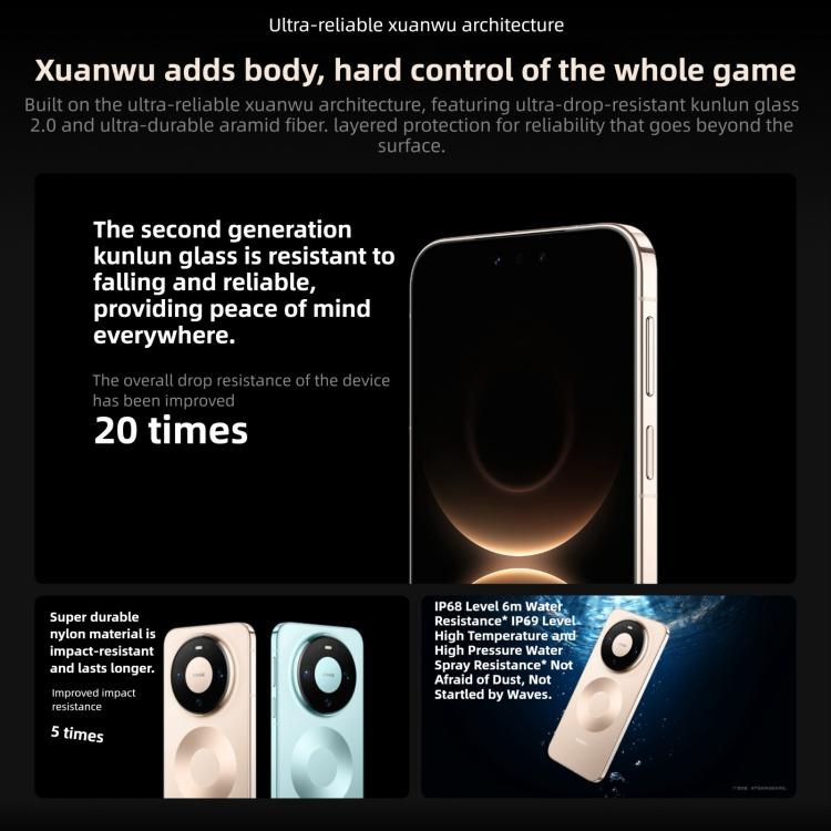HUAWEI Mate 80 Pro, 12GB+512GB, Cảm biến vân tay bên cạnh, 6.75 inch HarmonyOS 6.0 Kirin 9030, NFC, OTG, Không hỗ trợ Google Play, 12GB+512GB