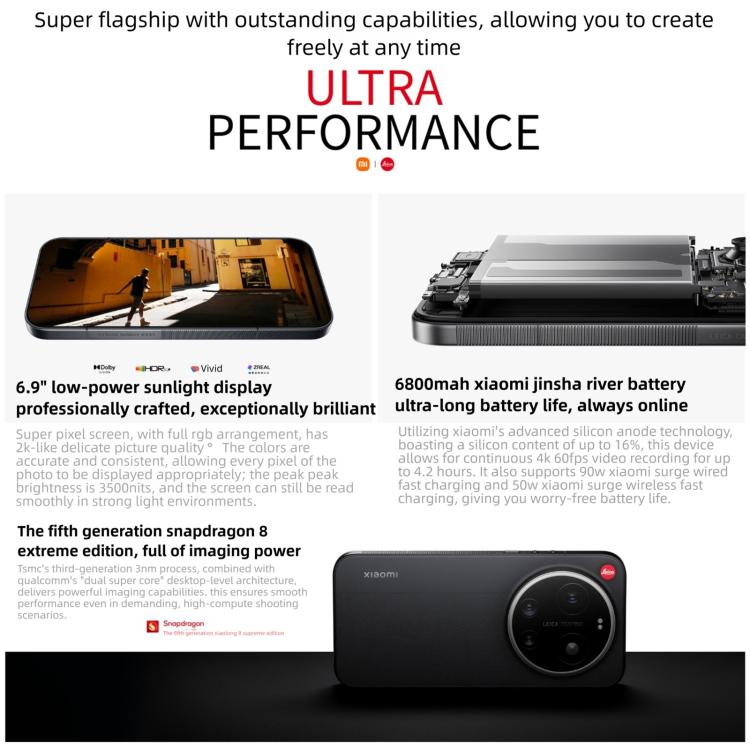 Xiaomi 17 Ultra By Leica, 16GB+512GB, Cảm biến vân tay siêu âm 3D, 6.9 inch Xiaomi HyperOS 3 Snapdragon 8 Elite Gen 5 Octa Core, NFC, Mạng: 5G, By Leica, 16GB+512GB