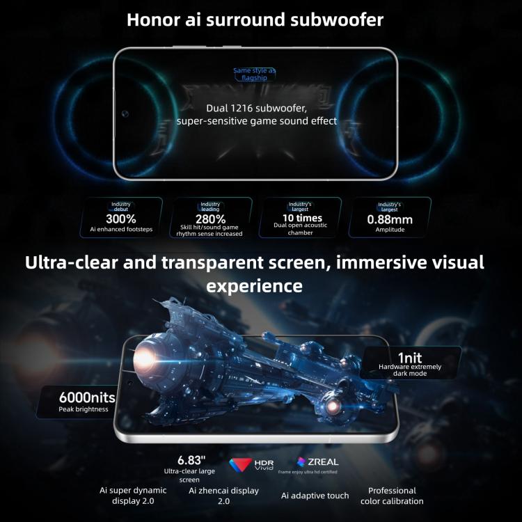Honor WIN, 12GB+512GB, Cảm biến vân tay siêu âm 3D, Pin 10000mAh, 6.83 inch MagicOS 10.0 / Android 16 Snapdragon 8 Elite Gen 5 Octa Core, Mạng: 5G, NFC, OTG, 12GB+512GB