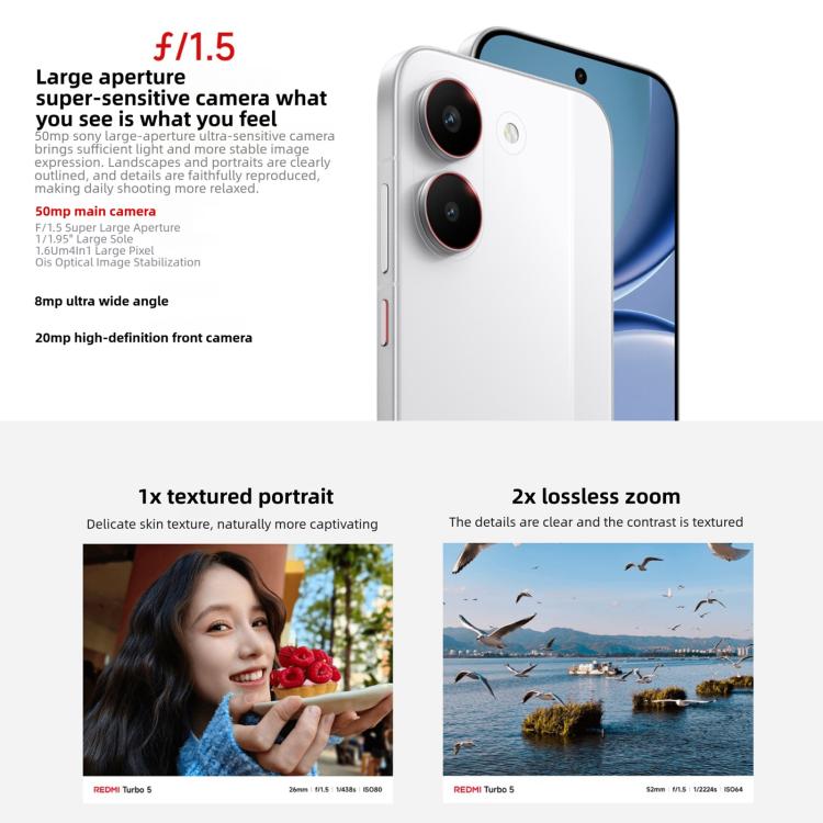 Xiaomi REDMI Turbo 5, 16GB+512GB, 6.59 inch Xiaomi HyperOS 3 Dimensity 8500-Ultra Octa Core, NFC, Mạng: 5G, 16GB+512GB