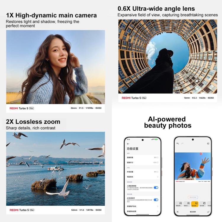 Xiaomi REDMI Turbo 5 Max, 12GB+512GB, 6.83 inch Xiaomi HyperOS 3 Dimensity 9500s Octa Core, NFC, Mạng: 5G, 12GB+512GB