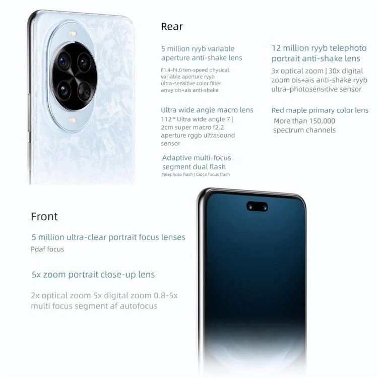 Huawei nova 14 Pro, 12GB+512GB, Cảm biến vân tay bên cạnh, Màn hình 6.78 inch HarmonyOS 5.0, NFC, OTG, Không hỗ trợ Google Play, 12GB+512GB, nova 14 Pro, 12GB+512GB