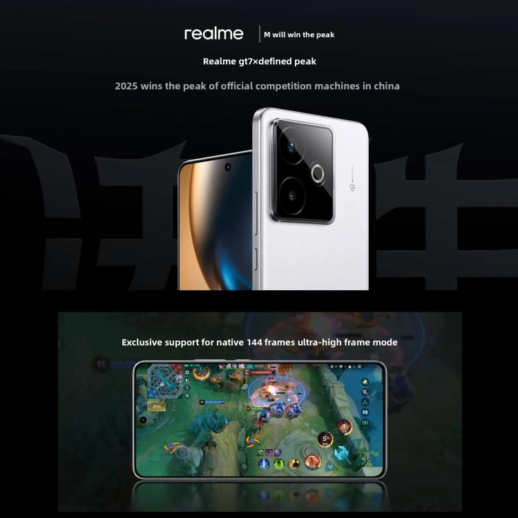Realme GT7, 12GB+256GB, 6.8 inch Android 15 / Realme UI 6.0 MediaTek Dimensity 9400+ Octa Core, NFC, Mạng: 5G, Hỗ trợ Google Play, 12GB+512GB