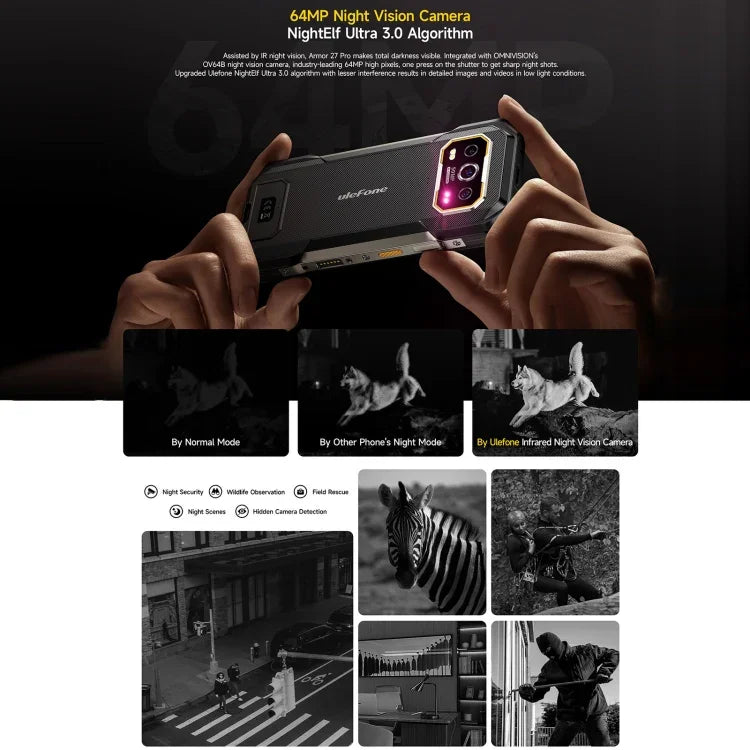 Điện thoại bền bỉ Ulefone Armor 27 Pro, 12GB+256GB, Tầm nhìn ban đêm, 10600mAh, 6.78 inch Android 14 MediaTek Dimensity 6300 Octa Core, Mạng: 5G, NFC, Armor 27 Pro