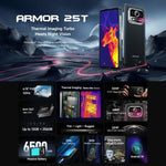 Điện thoại bền bỉ Ulefone Armor 25T, 6GB+256GB, Hình ảnh nhiệt, 6.78 inch Android 14 MediaTek Helio G99 Octa Core, Mạng: 4G, NFC, OTG, Armor 25T