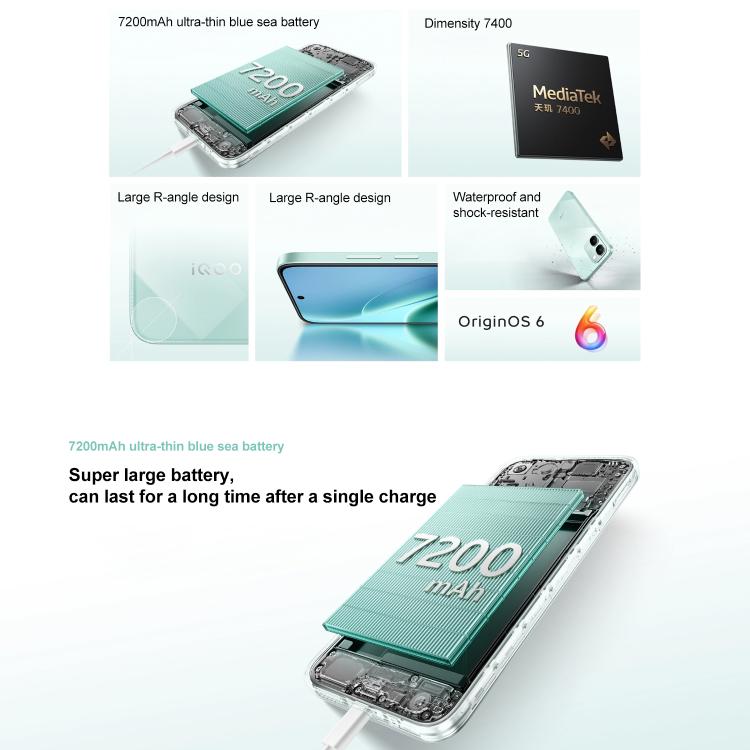 vivo iQOO Z11x, 8GB+256GB, Cảm biến vân tay bên cạnh, Màn hình 6.76 inch Android 16 OriginOS 6 Dimensity 7400 Octa Core, OTG, NFC, Mạng: 5G, Hỗ trợ Google Play, 8GB+256GB