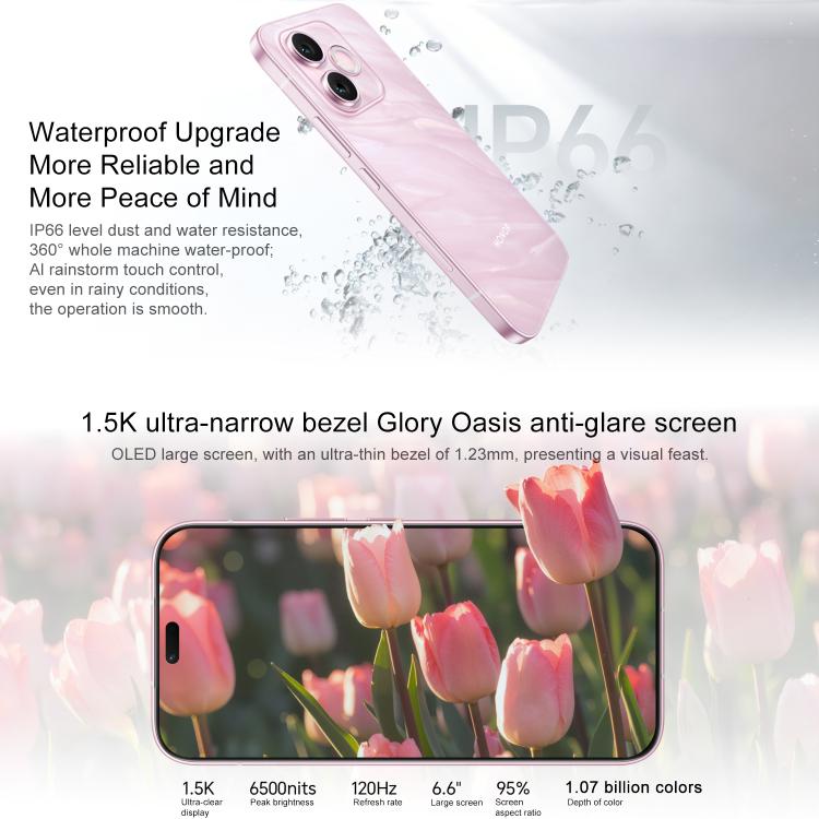 Honor X80i, 8GB+128GB, Cảm biến vân tay trong màn hình, 6.6 inch MagicOS 10.0 Android 16.0 Dimensity 6500 Elite Octa Core, Mạng: 5G, OTG, NFC, 8GB+128GB