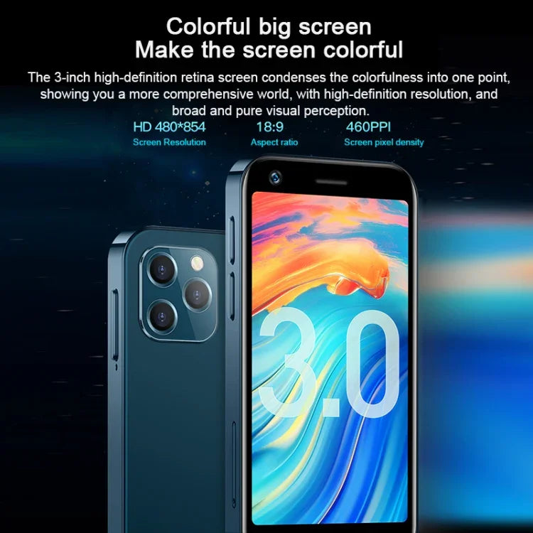 SOYES XS12, 3GB+32GB, màn hình 3.0 inch, Android 9.0, MTK6737M Quad Core lên đến 1.1GHz, Bluetooth, WiFi, FM, Mạng: 4G, Dual SIM, 3GB+32GB
