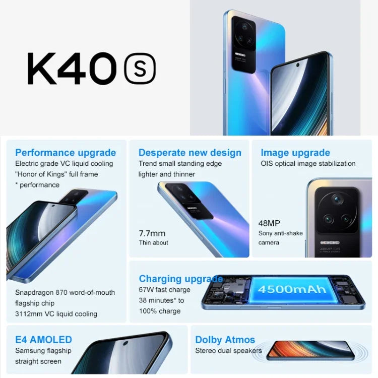 Điện thoại camera ba phía sau, pin 4500mAh, nhận diện vân tay, màn hình 6.67 inch MIUI 13 Qualcomm Snapdragon 870 Octa Core lên đến 3.2GHz, mạng 5G, 2 SIM, NFC, IR, 12GB+256GB