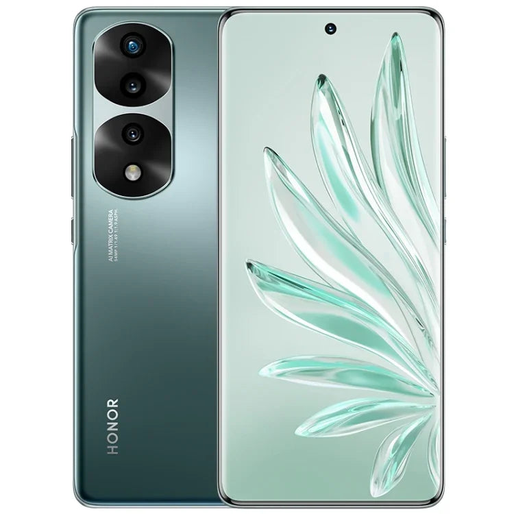 Ba camera sau, nhận diện vân tay trên màn hình, màn hình 6.78 inch Magic UI 6.1, Dimensity 9000 Octa Core lên đến 3.05GHz, Mạng: 5G, OTG, NFC, Không hỗ trợ Google Play, Honor 70 Pro+ 5G 12GB+256GB